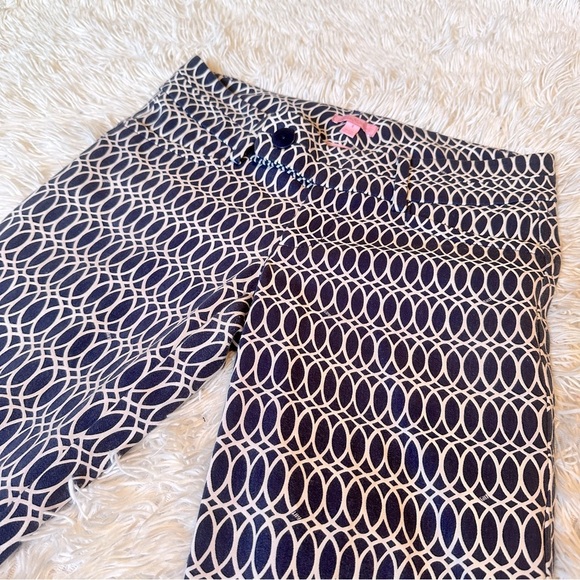 Lilly Pulitzer Worthy Cropped Pant | Size 4 | Link Jacquard Navy Print - Picture 7 of 15